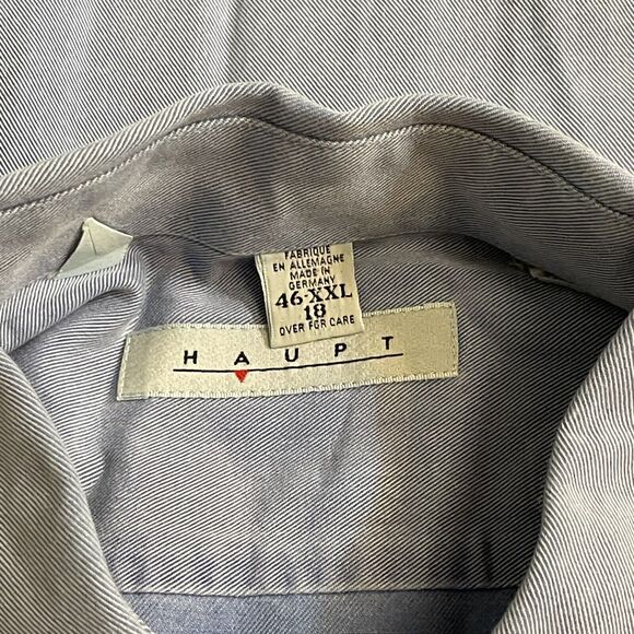 Haupt Germany Shirt Button Up Long Sleeve Cotton Blend Men’s XXL EUC‎ - Picture 7 of 11